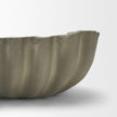 Mercana Camelia Fluted Sage Green Paper Mache Round Centerpiece Bowl
