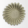Mercana Camelia Fluted Sage Green Paper Mache Round Centerpiece Bowl