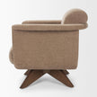 Mercana Oskar Wood Base Swivel Accent Chair