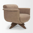 Mercana Oskar Wood Base Swivel Accent Chair
