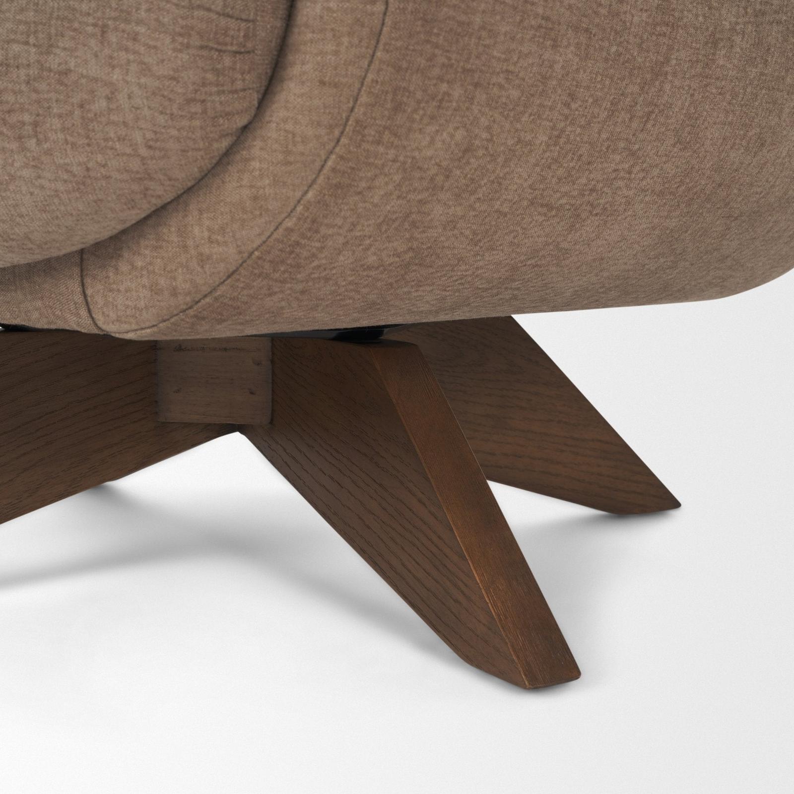 Mercana Oskar Wood Base Swivel Accent Chair