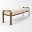 Mercana Freya Upholstered Brown Wood Frame Bench
