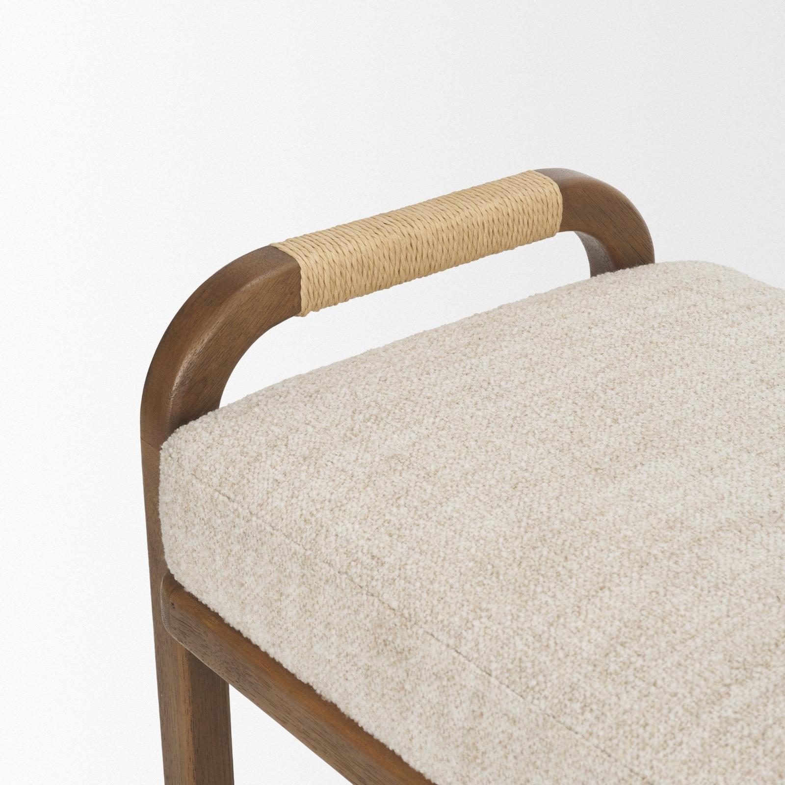Mercana Freya Upholstered Brown Wood Frame Bench