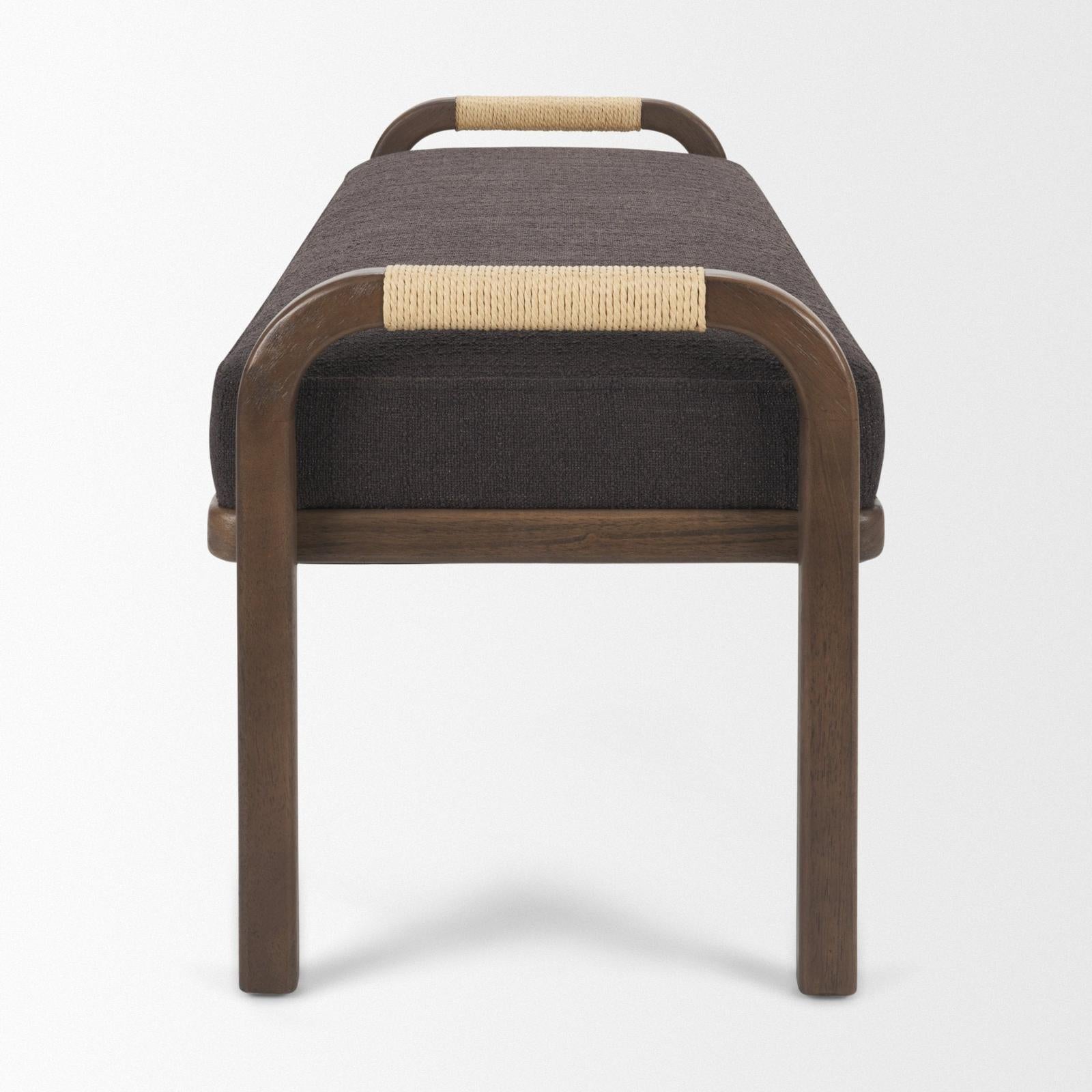 Mercana Freya Upholstered Brown Wood Frame Bench