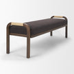Mercana Freya Upholstered Brown Wood Frame Bench