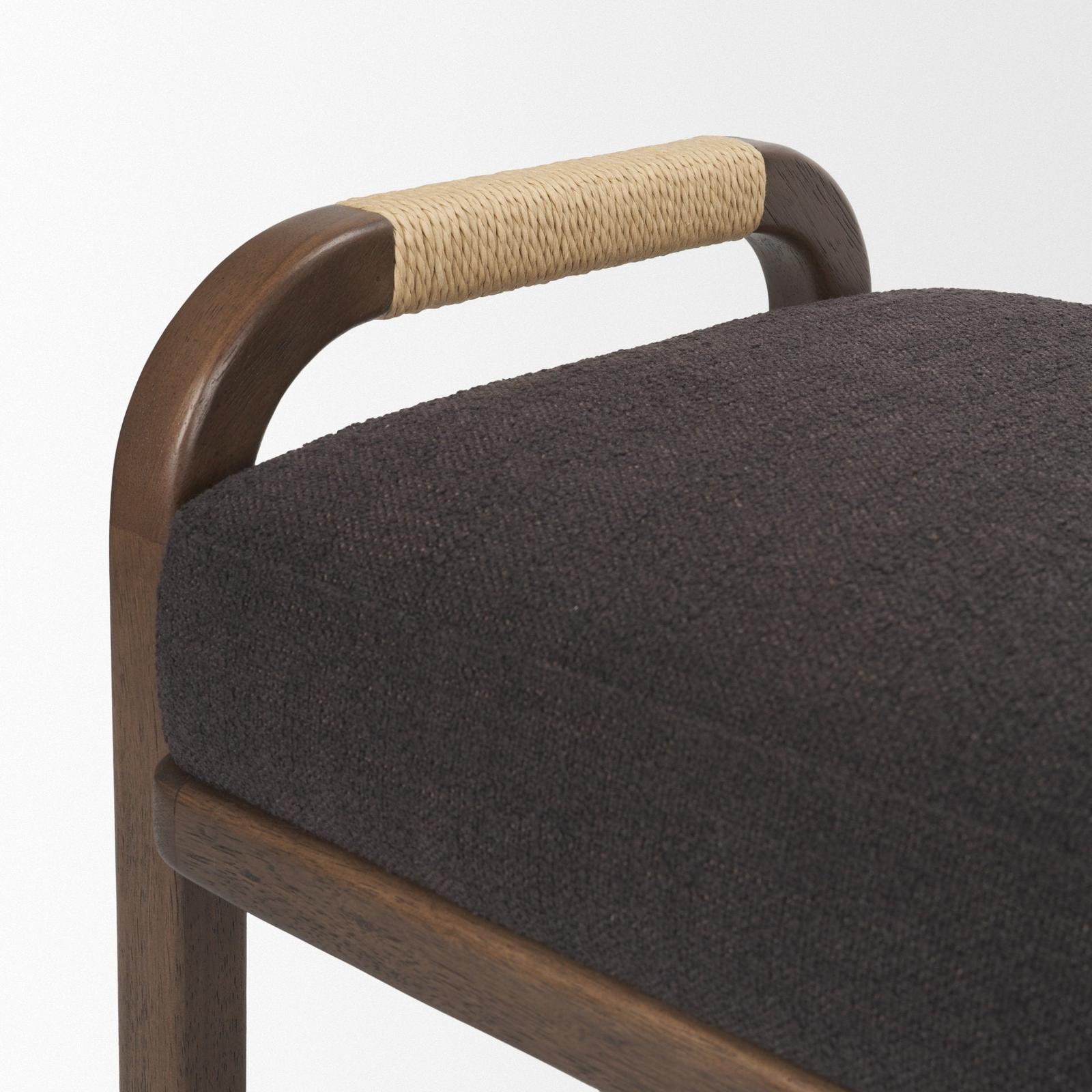 Mercana Freya Upholstered Brown Wood Frame Bench