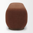 Mercana Siren Burgundy Fabric w/ Brown Ash Wood Oblong Bench