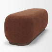 Mercana Siren Burgundy Fabric w/ Brown Ash Wood Oblong Bench