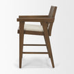 Mercana Reid Framed Brown Cane Cream Fabric Counter Stool