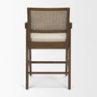 Mercana Reid Framed Brown Cane Cream Fabric Counter Stool