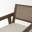 Mercana Reid Framed Brown Cane Cream Fabric Counter Stool