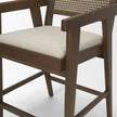 Mercana Reid Framed Brown Cane Cream Fabric Counter Stool