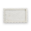 Mercana Camellia Rectangular White Marble Scalloped Tray