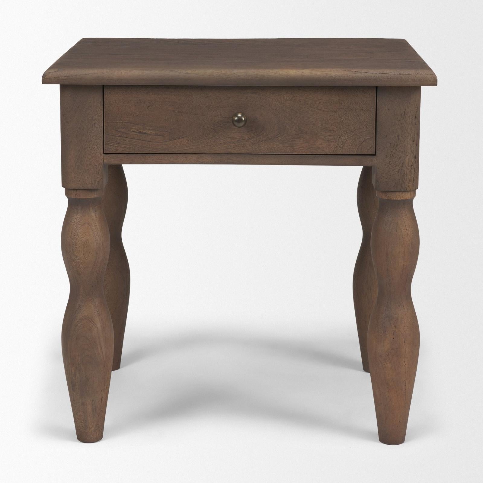 Mercana Angeline Spool Turned 1 Drawer End Table