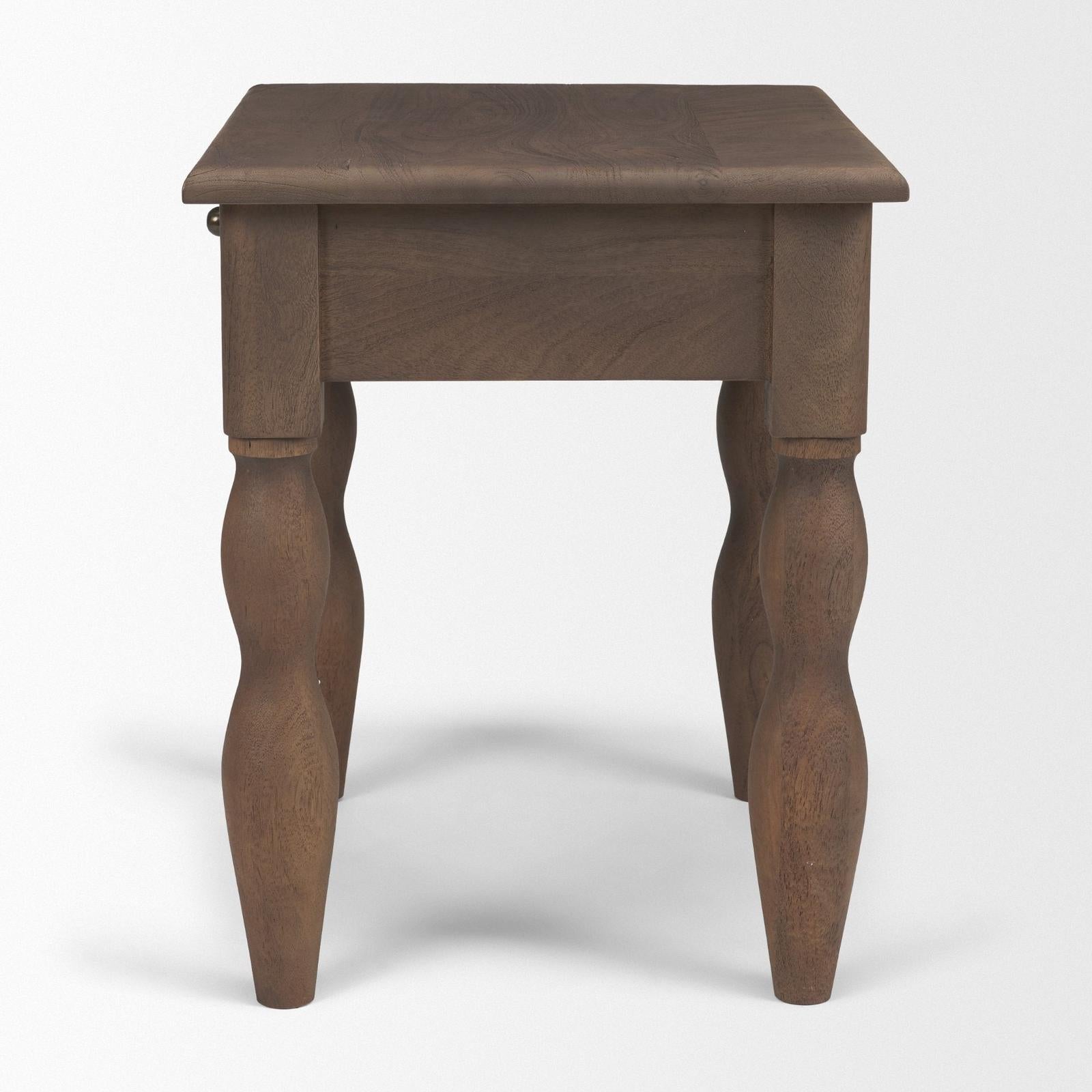 Mercana Angeline Spool Turned 1 Drawer End Table