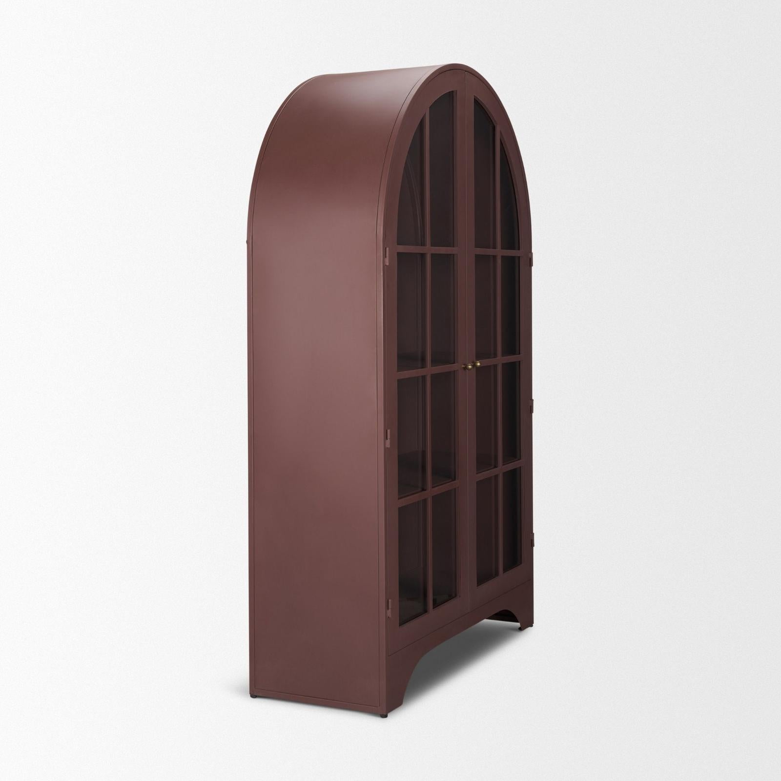 Mercana Rousseau Arched Curio Cabinet w/ Glass Doors