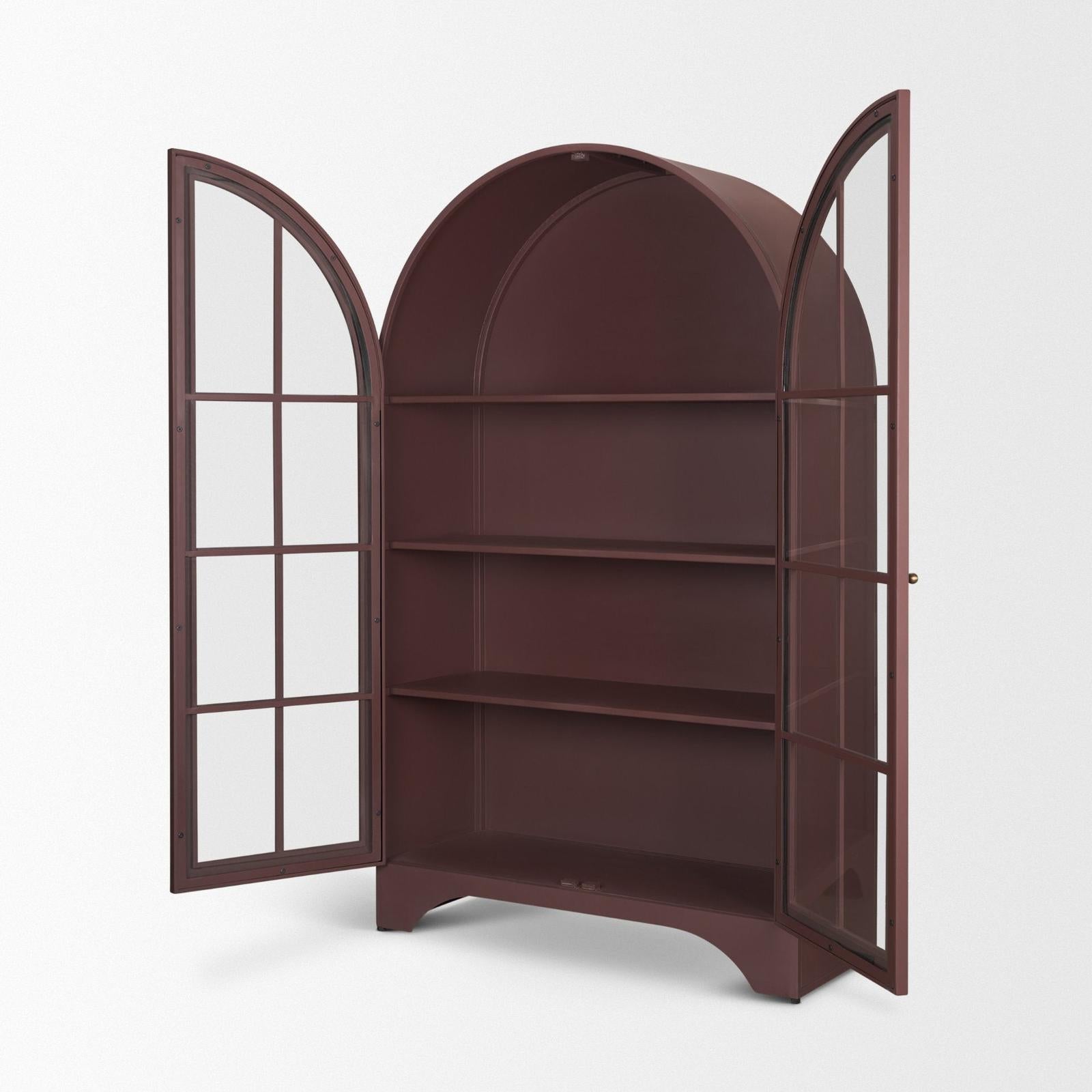 Mercana Rousseau Arched Curio Cabinet w/ Glass Doors