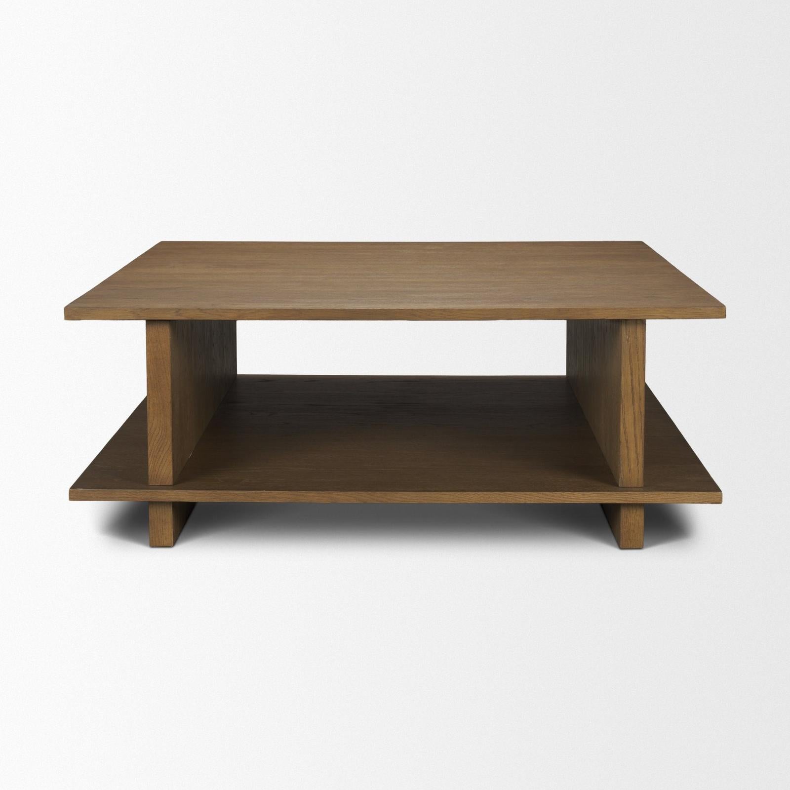 Mercana Boden Wood Coffee Table w/ Open Shelf