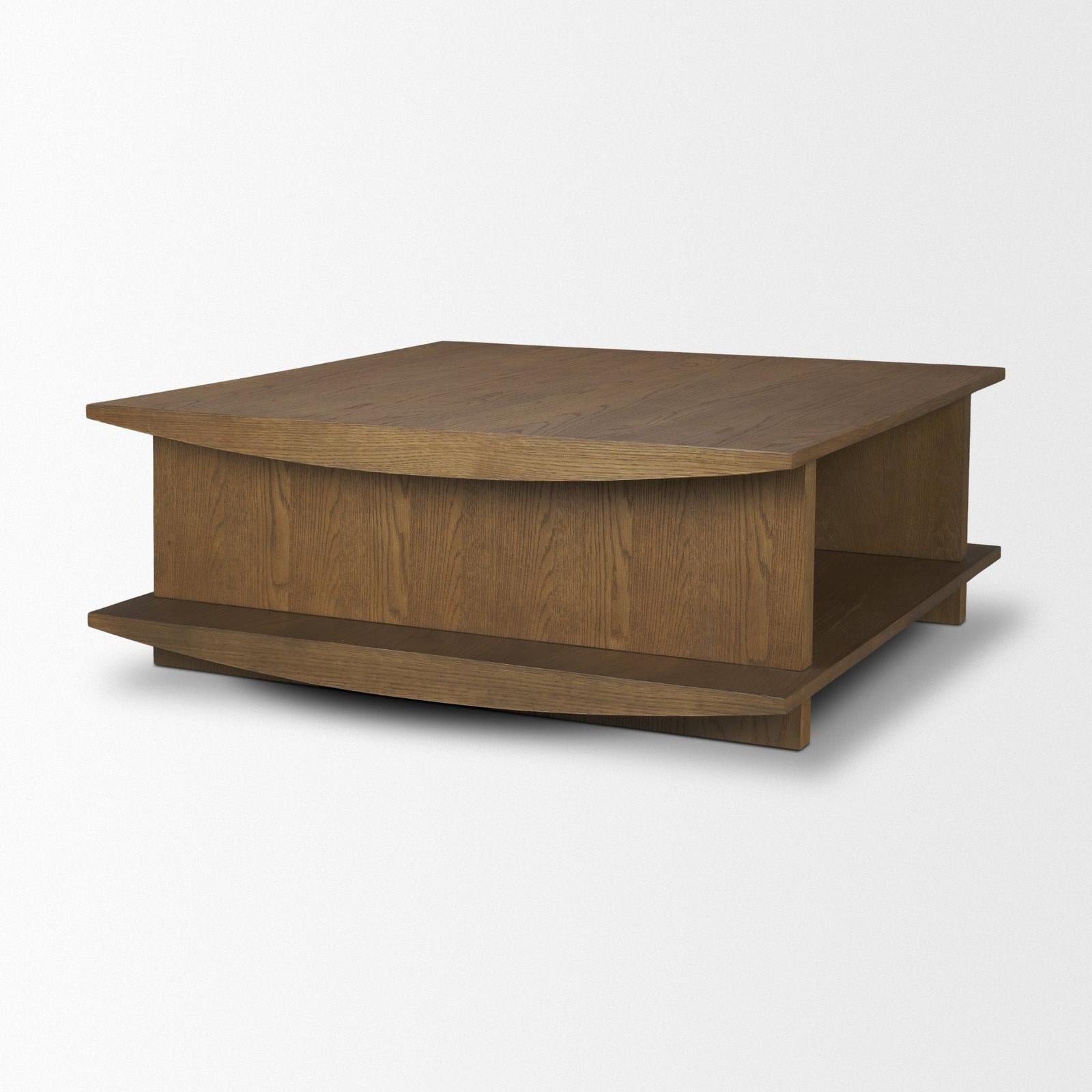 Mercana Boden Wood Coffee Table w/ Open Shelf