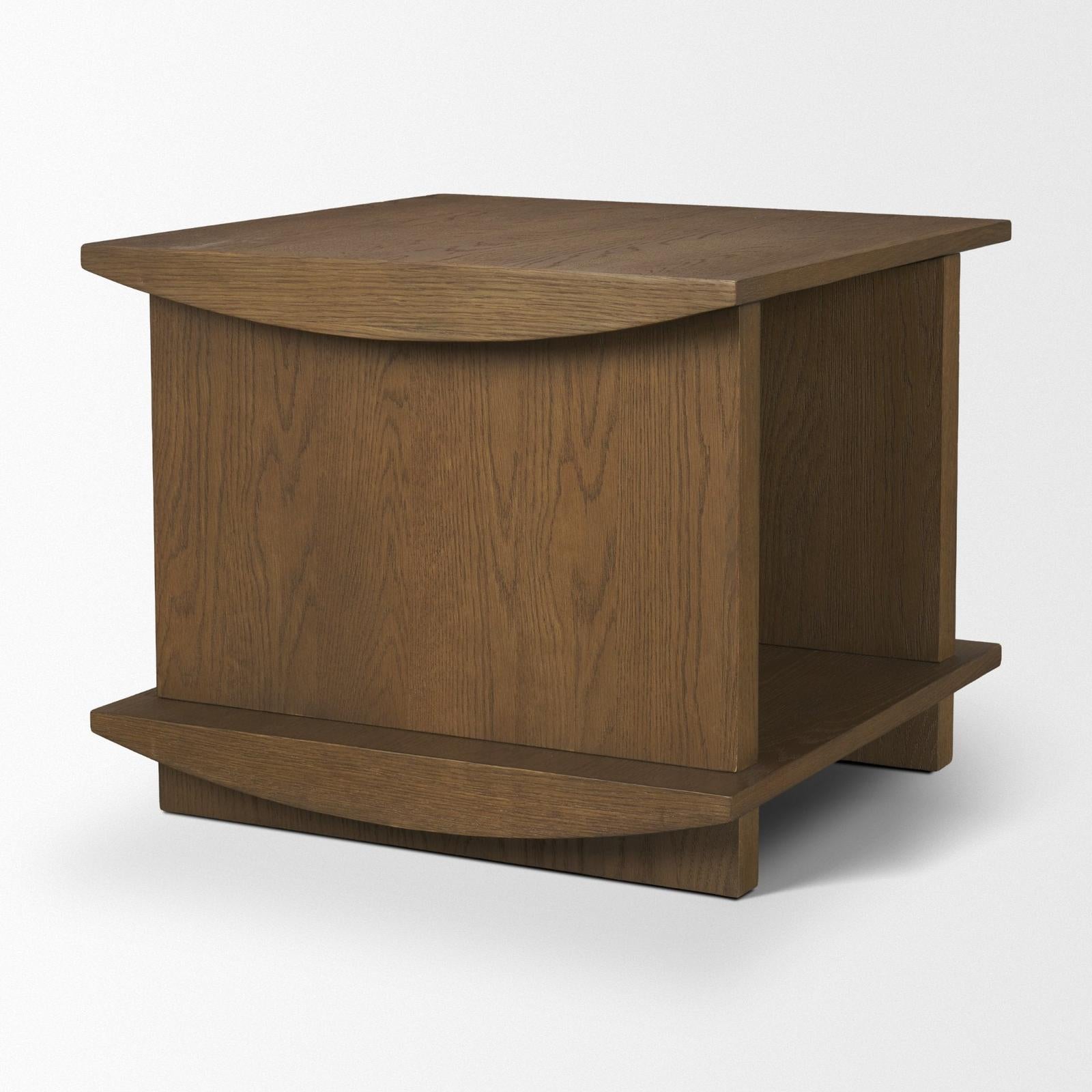 Mercana Boden Wood Side Table w/ Open Shelves