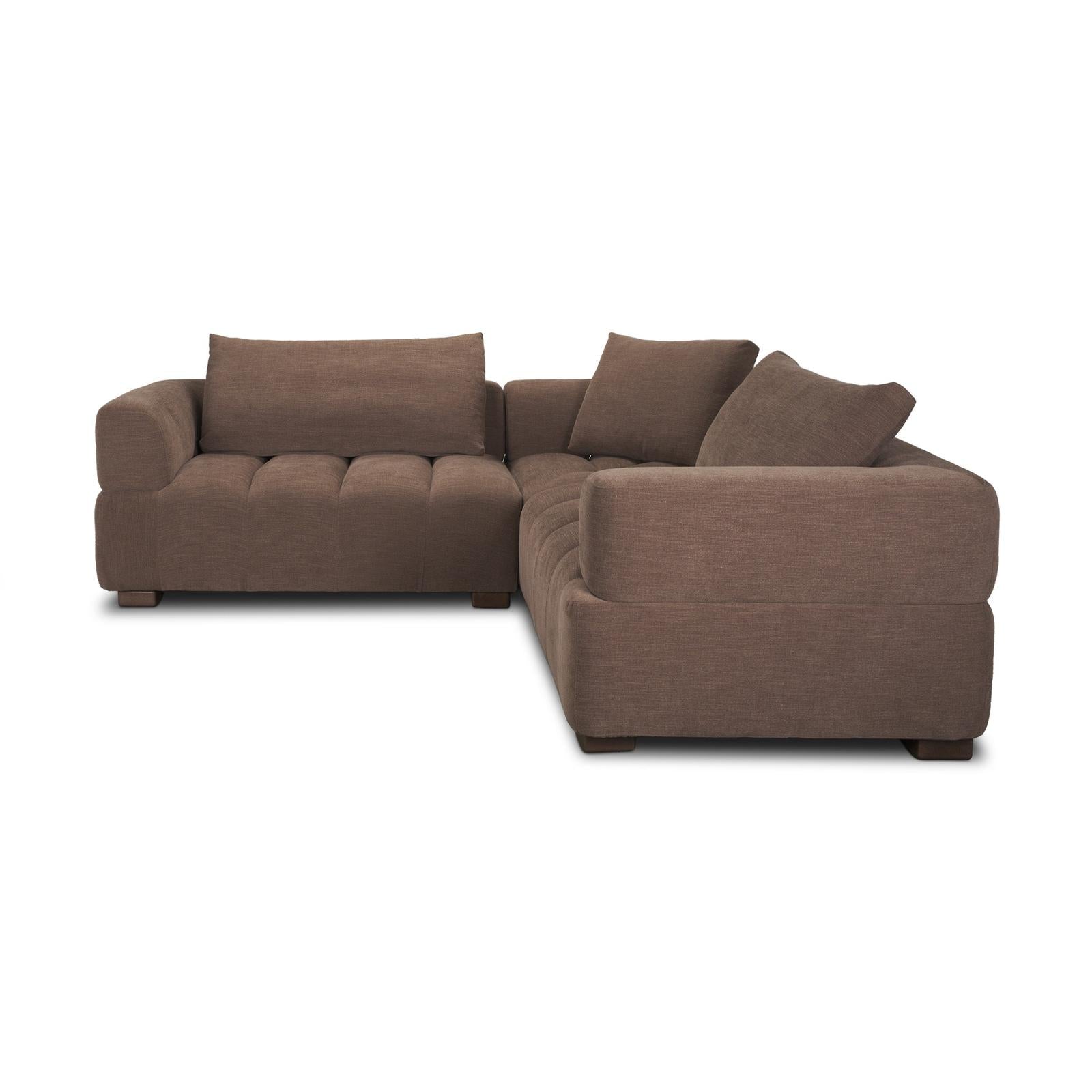 Mercana Warner Channel 3 Piece Sofa Set w/Corner Piece w/Back Cushions