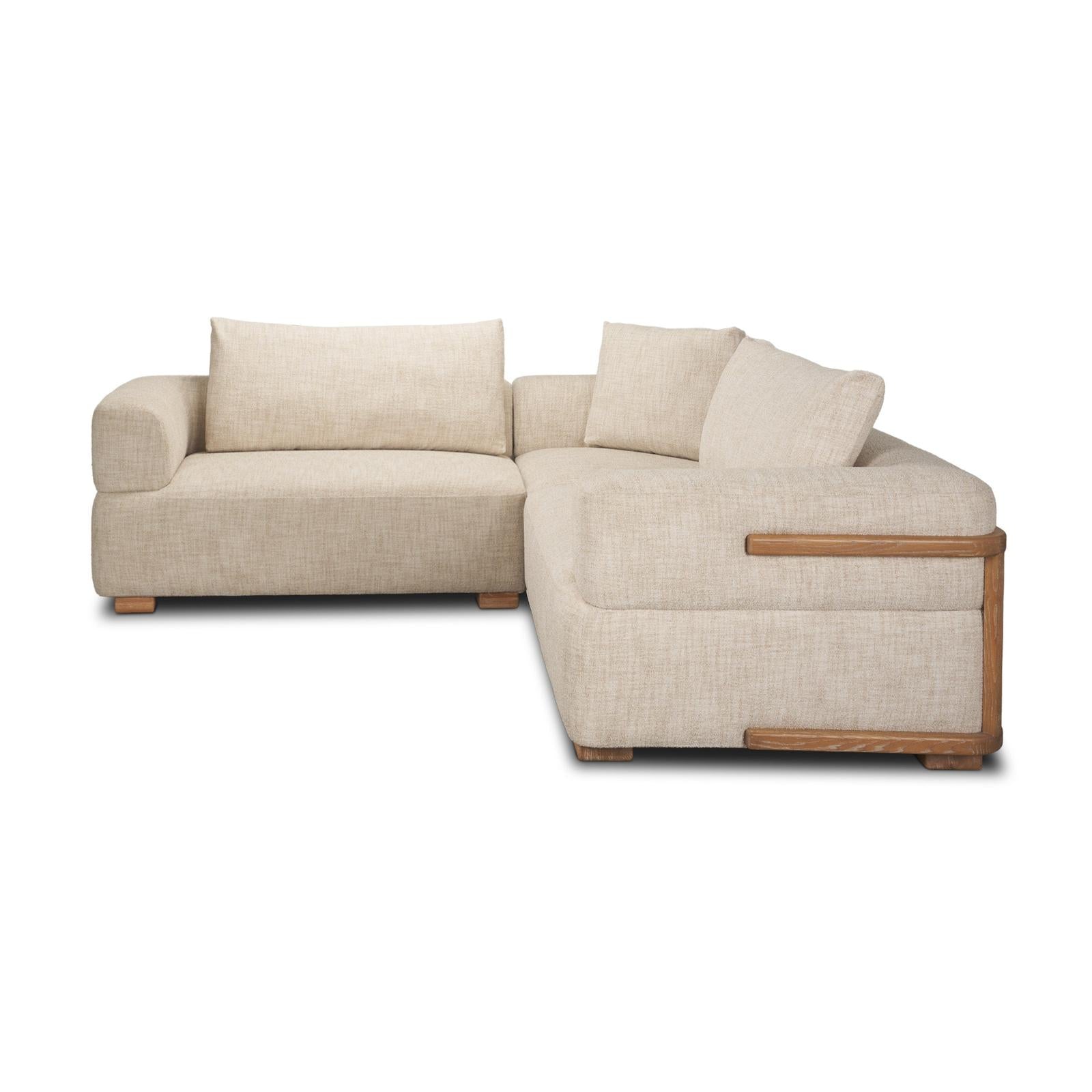 Mercana Warner Frame 3 Piece Sofa Set w/Corner Piece w/Back Cushions