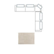 Mercana Warner Frame 3 Piece Sofa Set w/Corner Piece w/Back Cushions