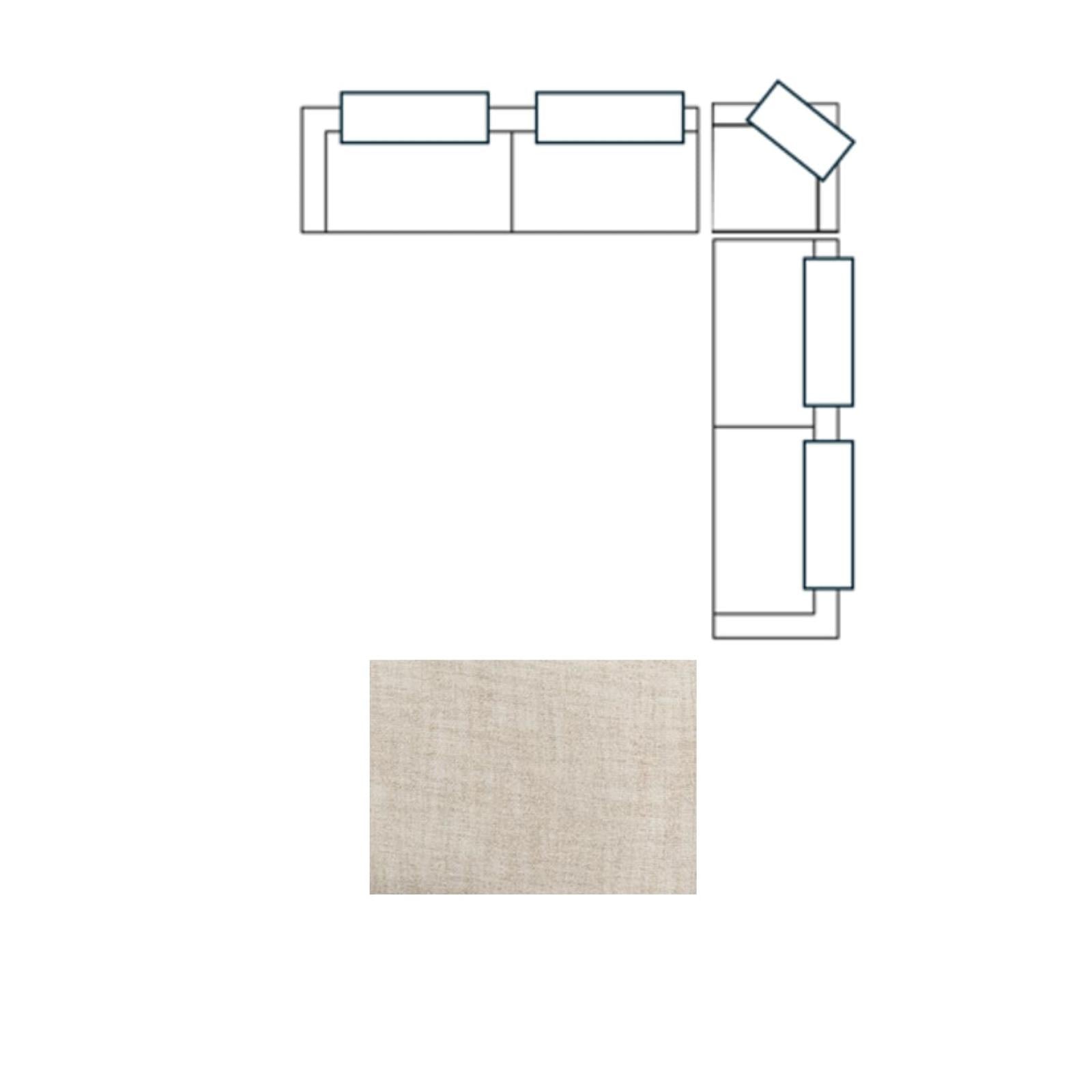 Mercana Warner Frame 3 Piece Sofa Set w/Corner Piece w/Back Cushions