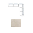 Mercana Warner Frame 3 Piece Sofa Set w/Corner Piece w/Back Cushions