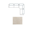 Mercana Warner Frame 3 Piece Sofa Set w/Corner Piece w/Back Cushions