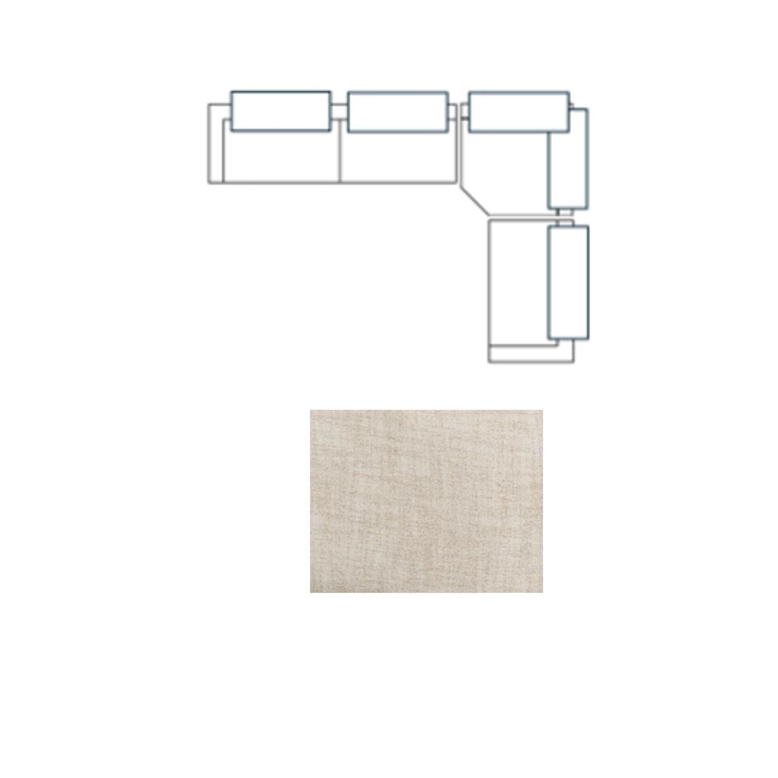 Mercana Warner Frame 3 Piece Sofa Set w/Corner Piece w/Back Cushions