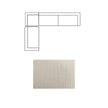 Mercana Warner Stripe 3 Piece Sofa Set w/Corner Piece