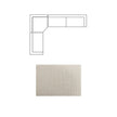 Mercana Warner Stripe 3 Piece Sofa Set w/Corner Piece