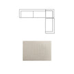 Mercana Warner Stripe 3 Piece Sofa Set w/Corner Piece