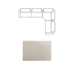 Mercana Warner Stripe 3 Piece Sofa Set w/Corner Piece w/Back Cushions