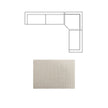 Mercana Warner Stripe 3 Piece Sofa Set w/Corner Piece