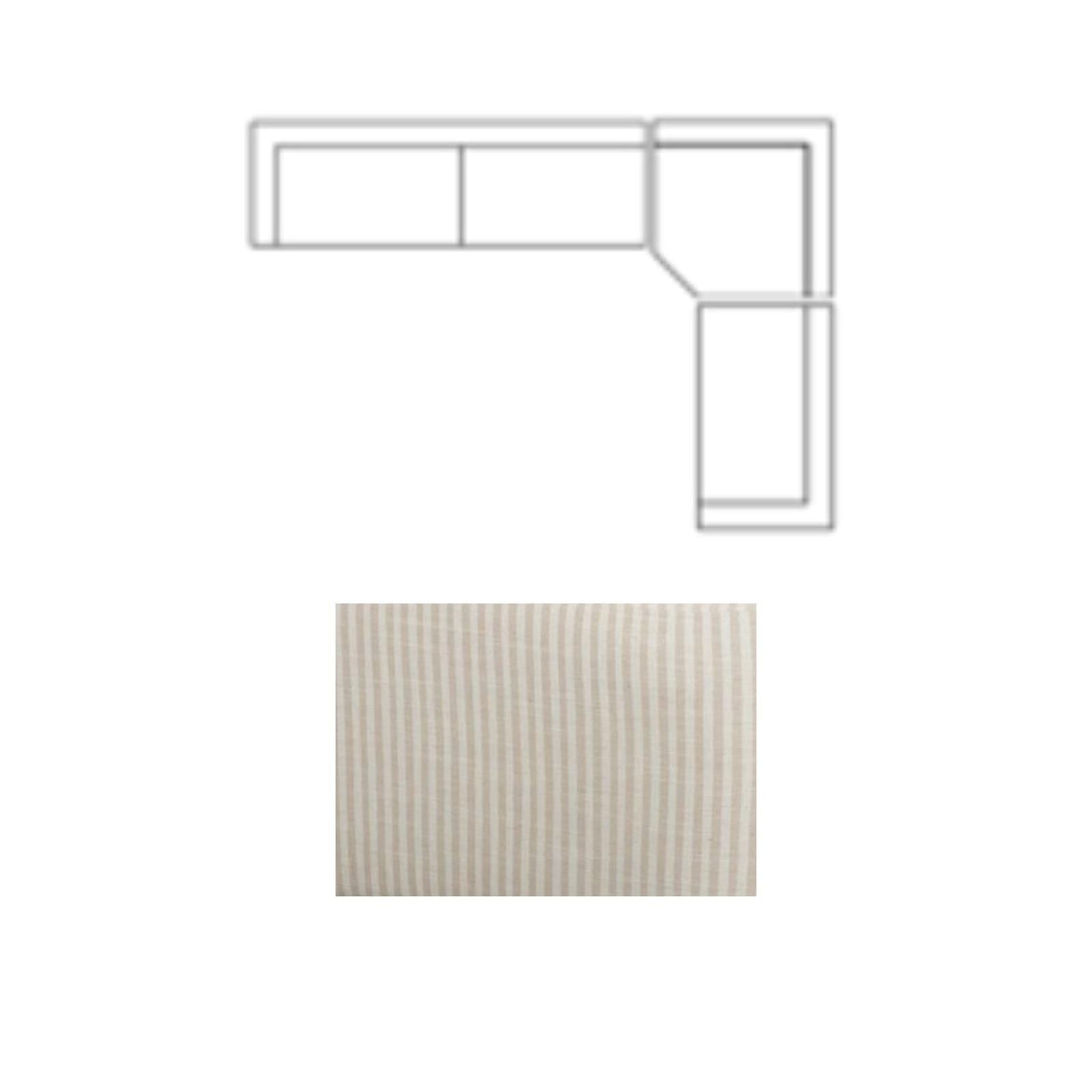Mercana Warner Stripe 3 Piece Sofa Set w/Corner Piece