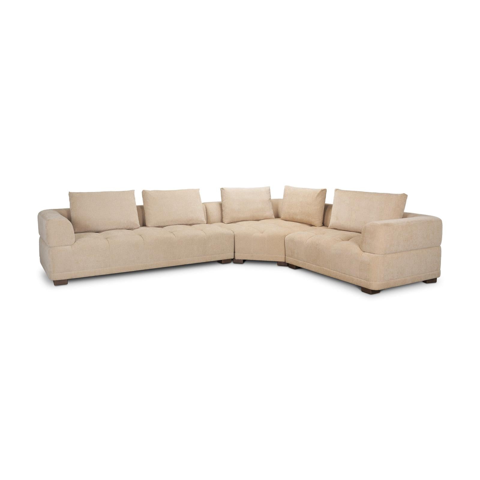 Mercana Warner Quilt 3 Piece Sofa Set w/Corner Piece w/Back Cushions