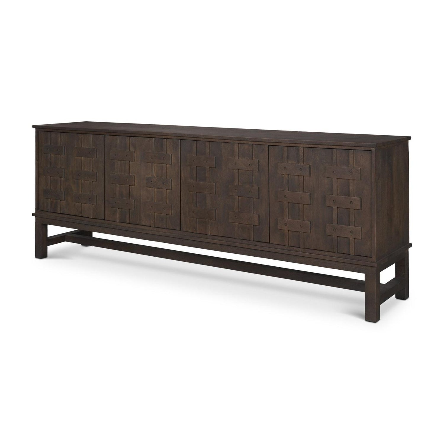 Mercana Truss Dark Brown Wood 4 Door Closed Sideboard