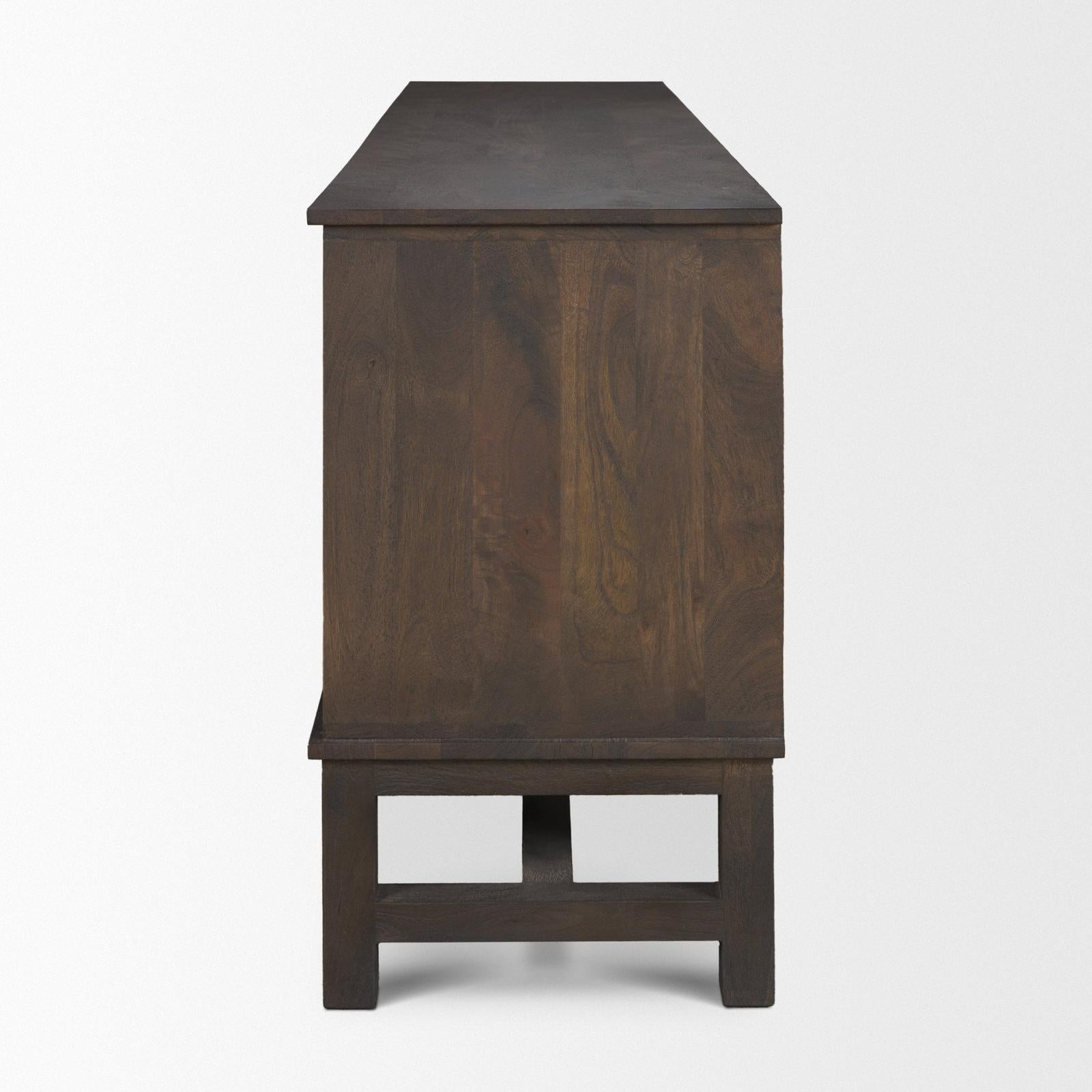 Mercana Truss Dark Brown Wood 4 Door Closed Sideboard