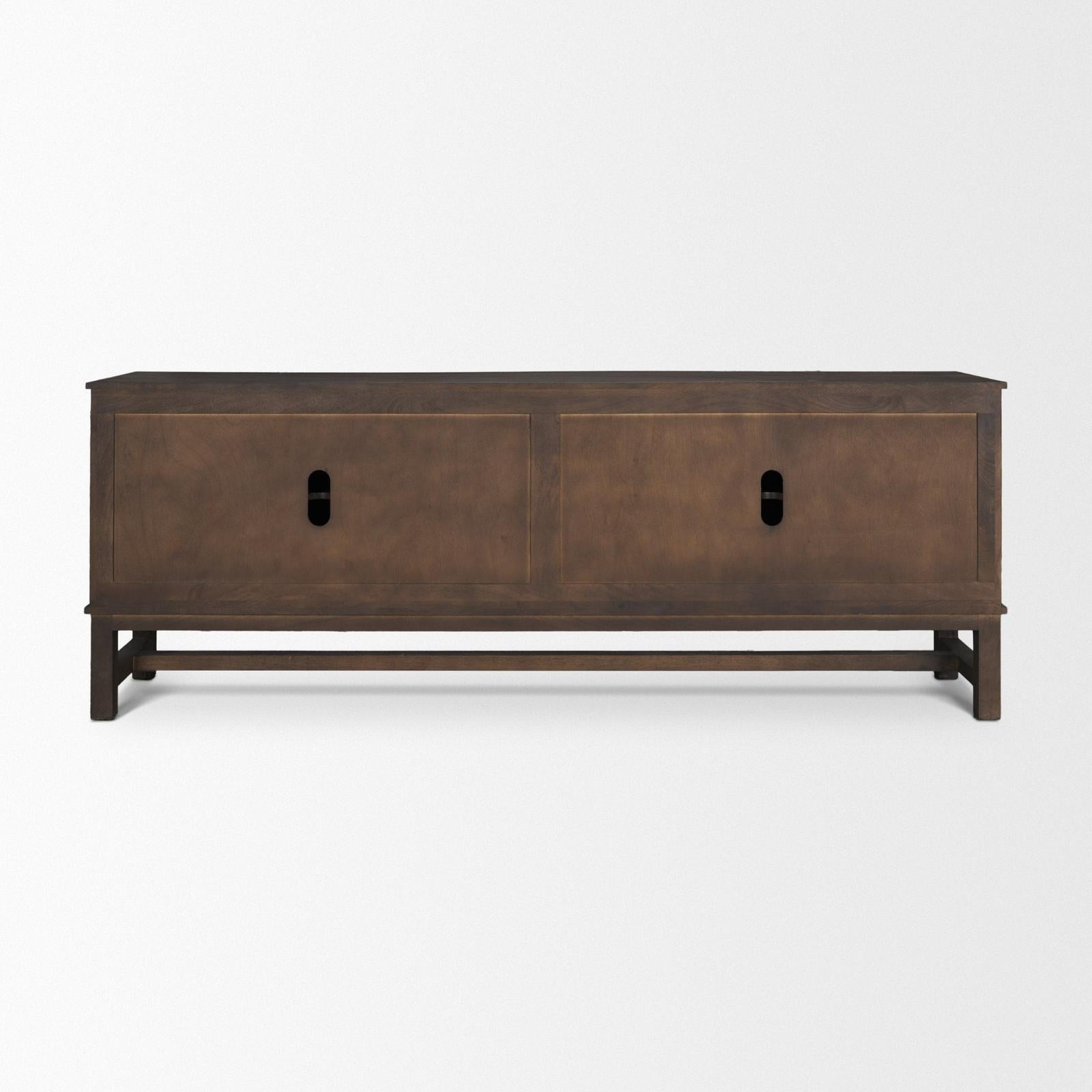 Mercana Truss Dark Brown Wood 4 Door Closed Sideboard