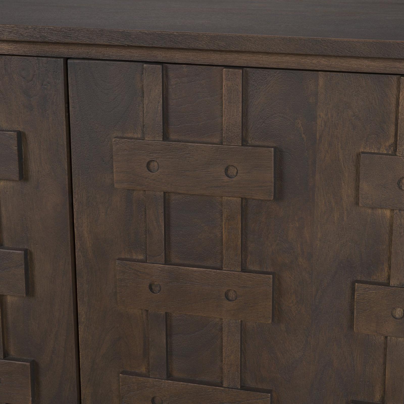 Mercana Truss Dark Brown Wood 4 Door Closed Sideboard