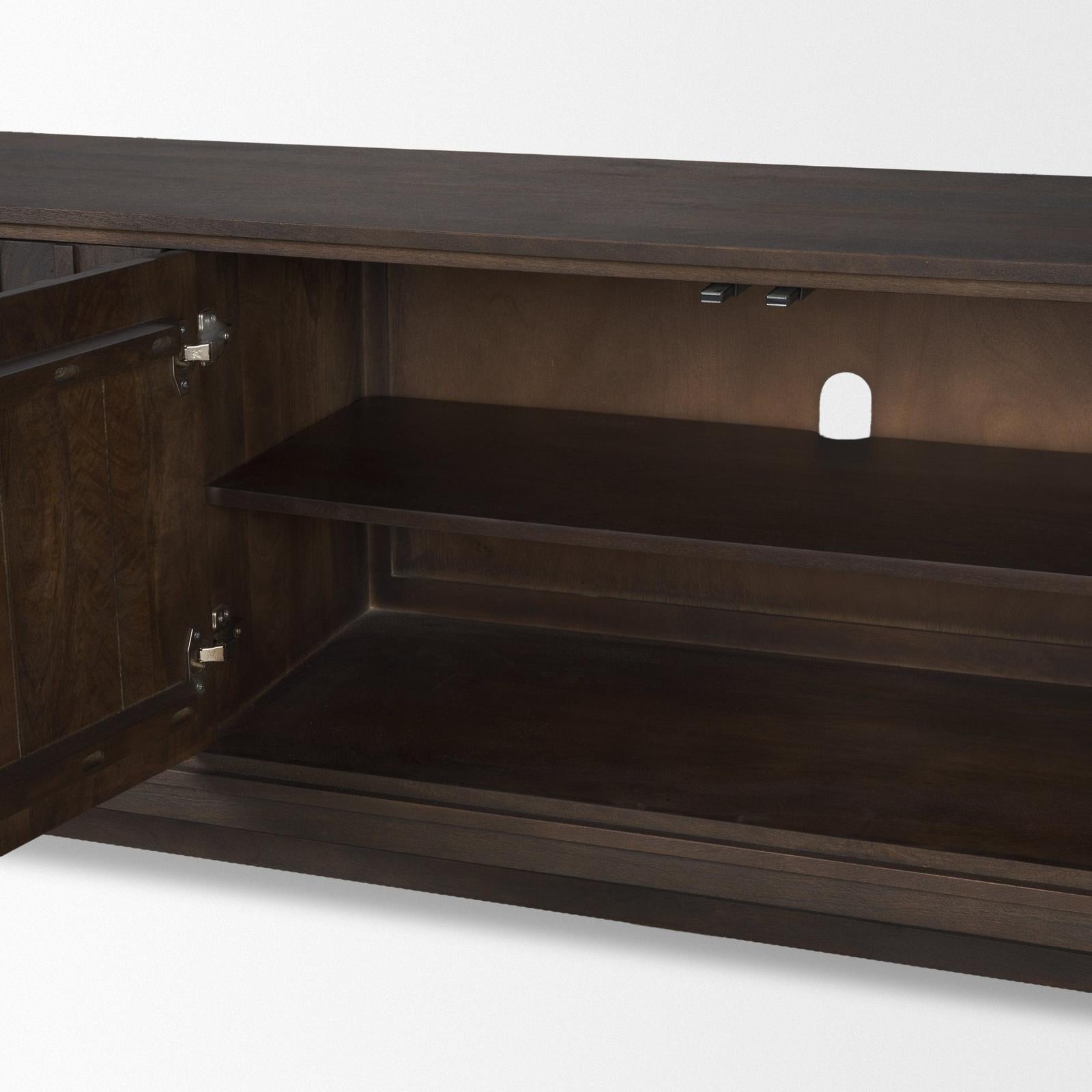 Mercana Truss Dark Brown Wood 4 Door Closed Sideboard