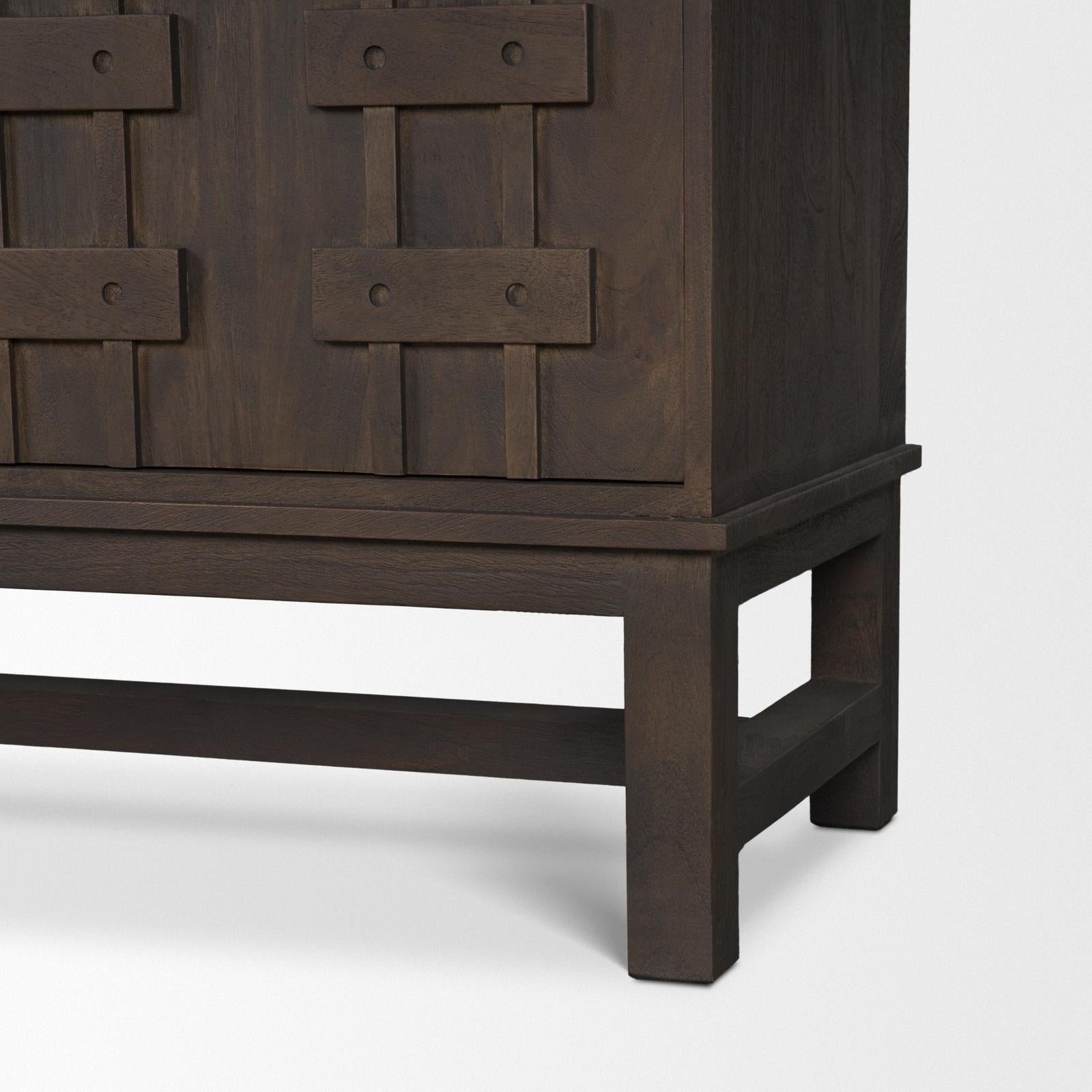 Mercana Truss Dark Brown Wood 4 Door Closed Sideboard