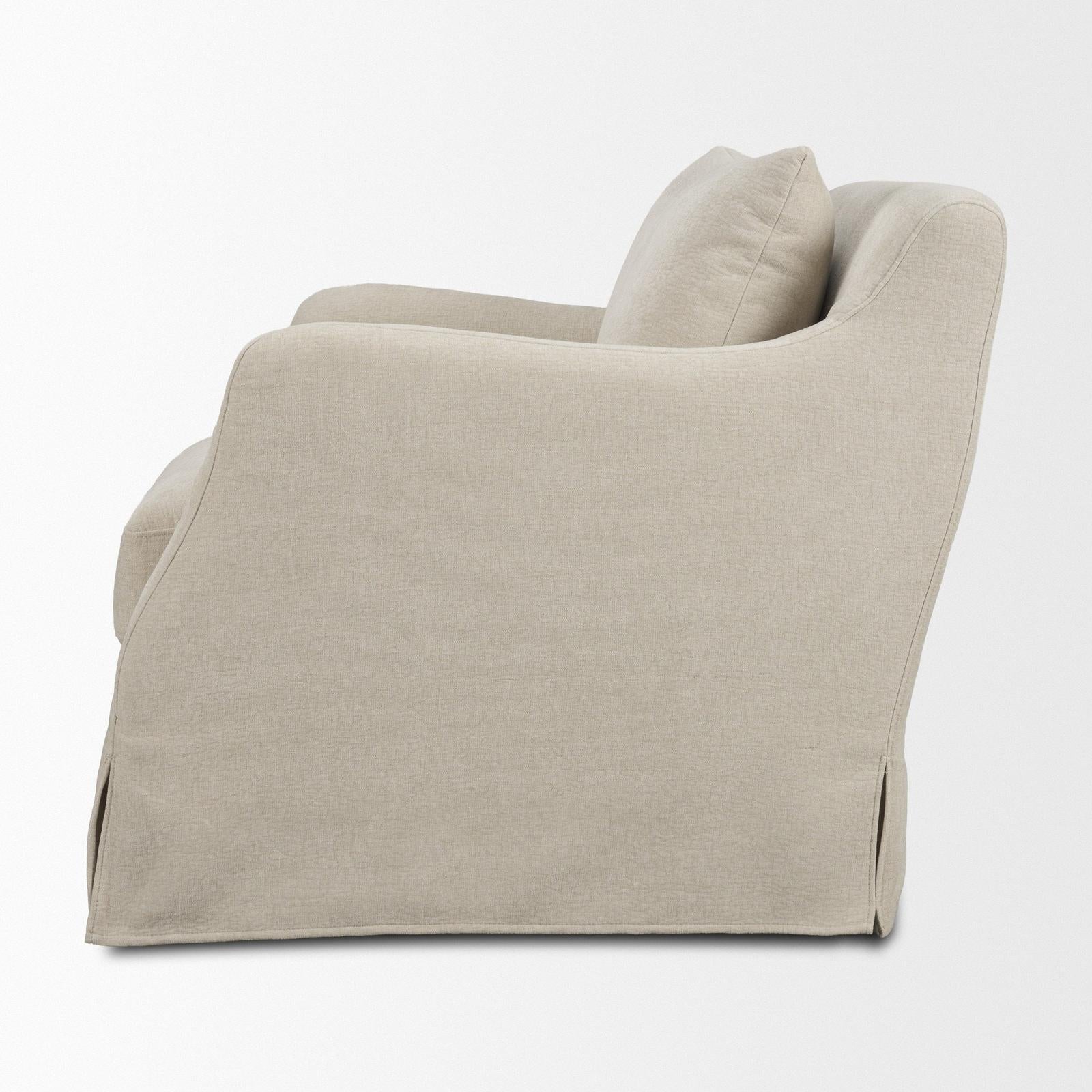 Mercana Ellington Slipcovered Slope Arm Swivel Accent Chair