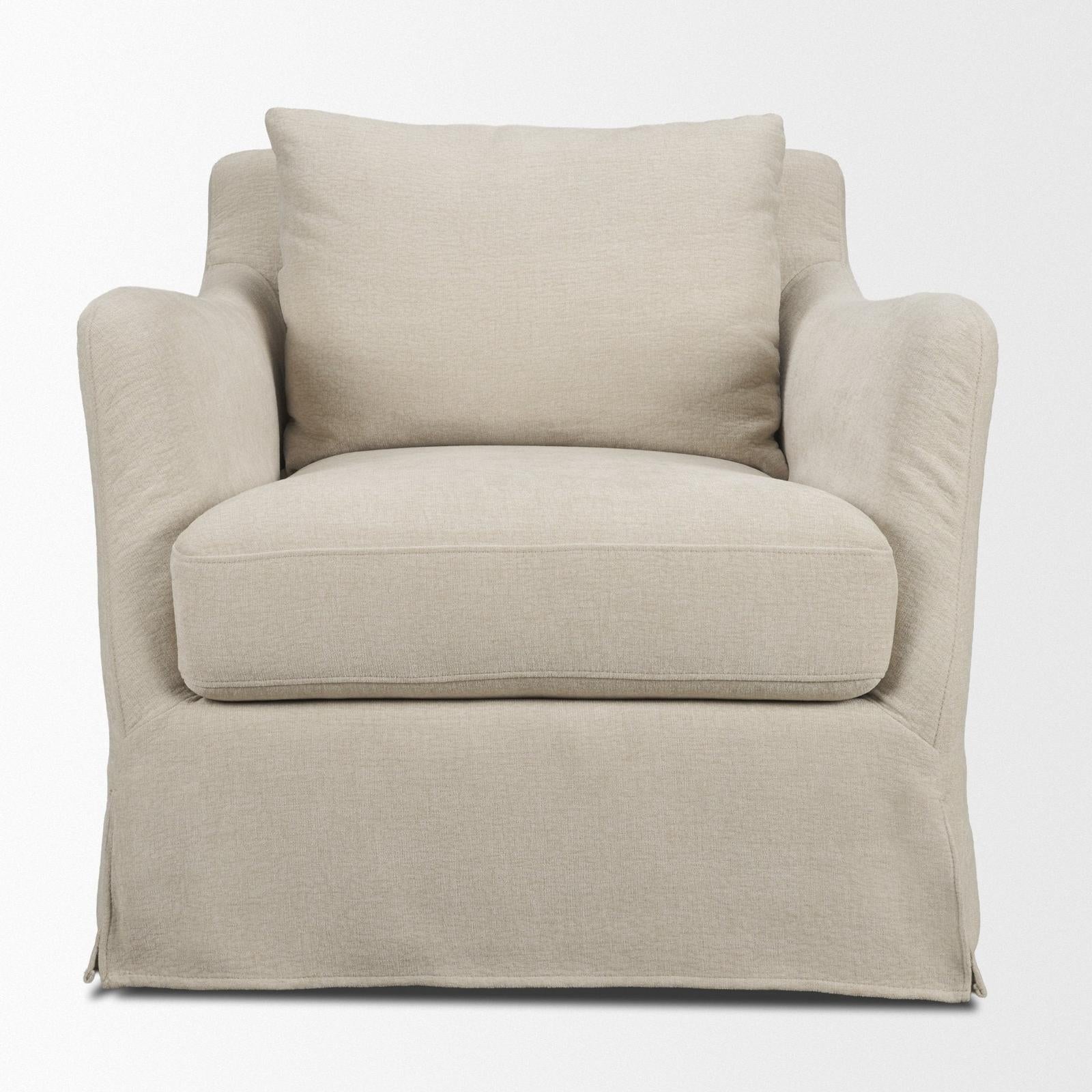 Mercana Ellington Slipcovered Slope Arm Swivel Accent Chair