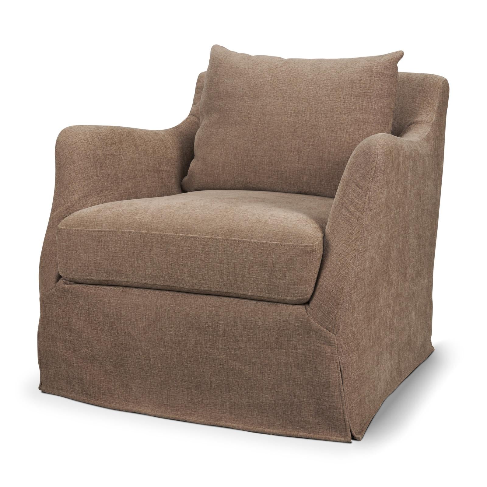 Mercana Ellington Slipcovered Slope Arm Swivel Accent Chair