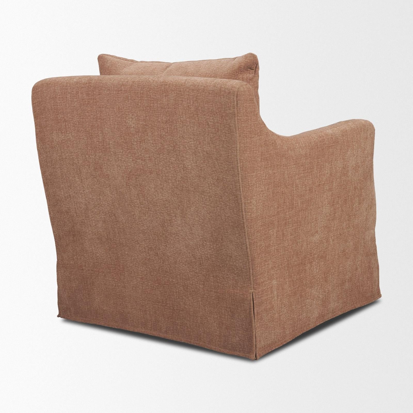 Mercana Ellington Slipcovered Slope Arm Swivel Accent Chair