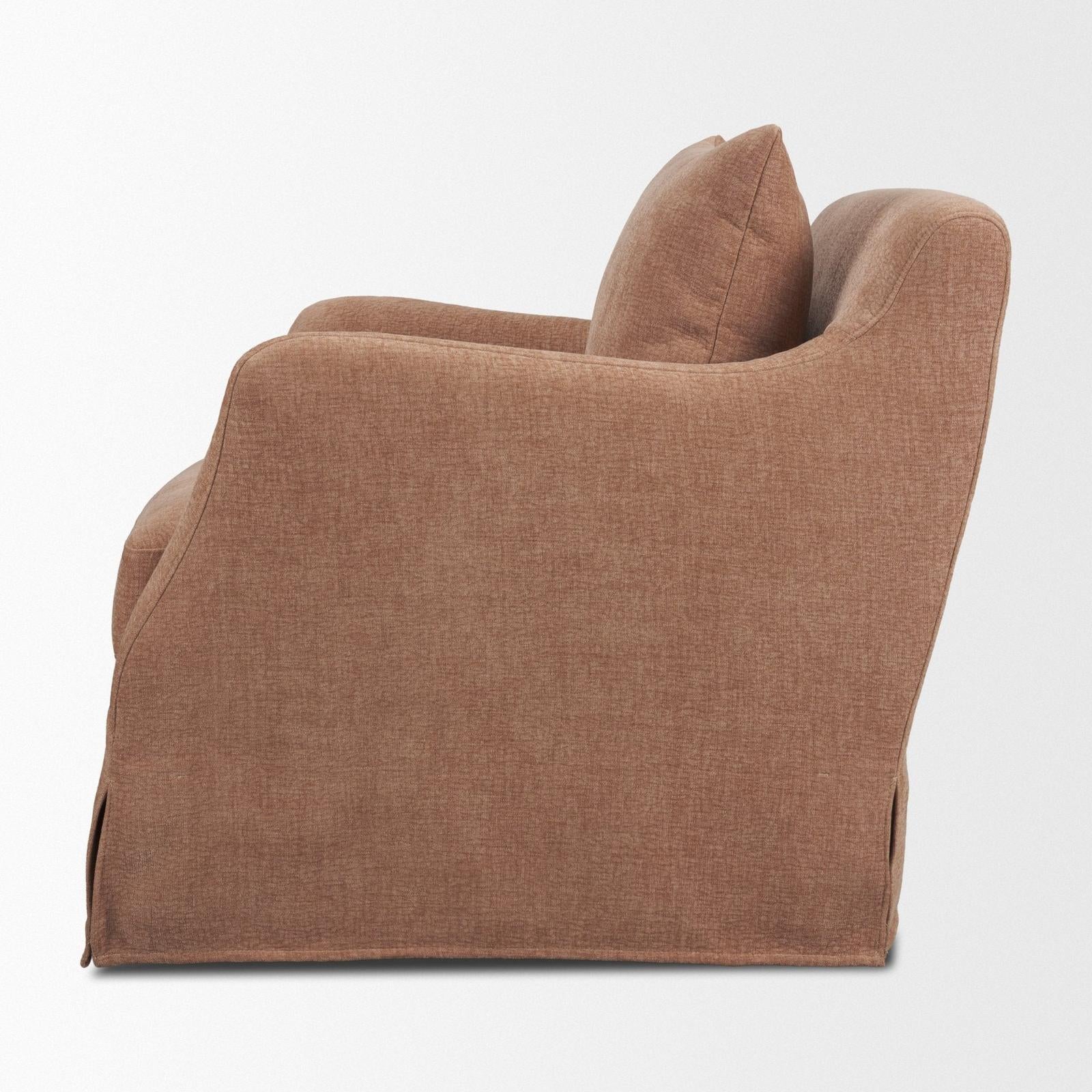 Mercana Ellington Slipcovered Slope Arm Swivel Accent Chair