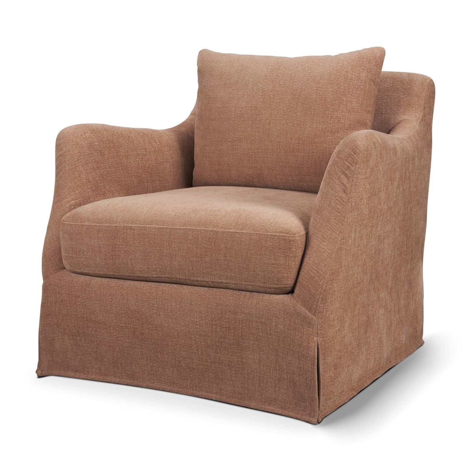 Mercana Ellington Slipcovered Slope Arm Swivel Accent Chair